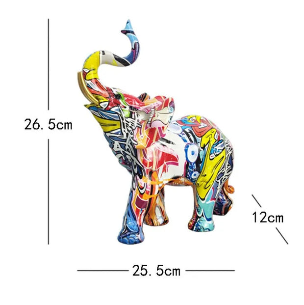 figurine / elephant / nordique / graffiti / decoration / design / résine / collection