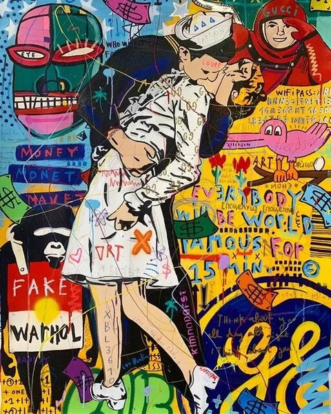 Touteladeco / Tableau Pop Art / Street Art / Stars Graffitis / Décoration Murale / Décoration de maison / Moderne