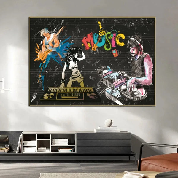 Touteladeco / Tableau Art / Musique / DJ / Graffiti / Décoration Murale / Décoration de maison / Moderne
