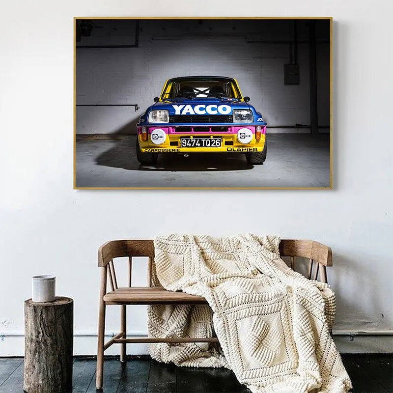 Touteladeco / Tableau Art / Voiture / Renault 5 Turbo Rally / Décoration Murale / Décoration de maison / Moderne