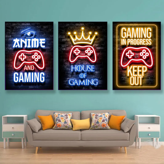 Touteladeco / Tableau / Toile / GAMING / GEEK / Décoration Murale / Moderne