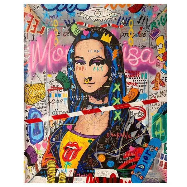Touteladeco / Tableau Pop Art / Street Art / Stars Graffitis / Décoration Murale / Décoration de maison / Moderne