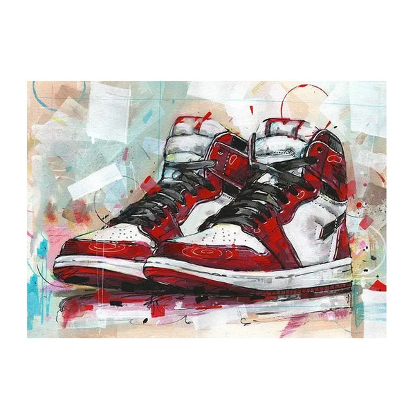 Touteladeco / Tableau Pop Art / Sneakers / Décoration Murale / Décoration de maison / Moderne / Toile / Street Art / Nike