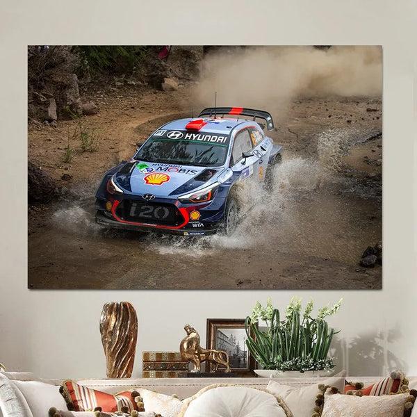 Touteladeco / Tableau Art / Voiture / i20 Coupe WRC Rally / Décoration Murale / Décoration de maison / Moderne