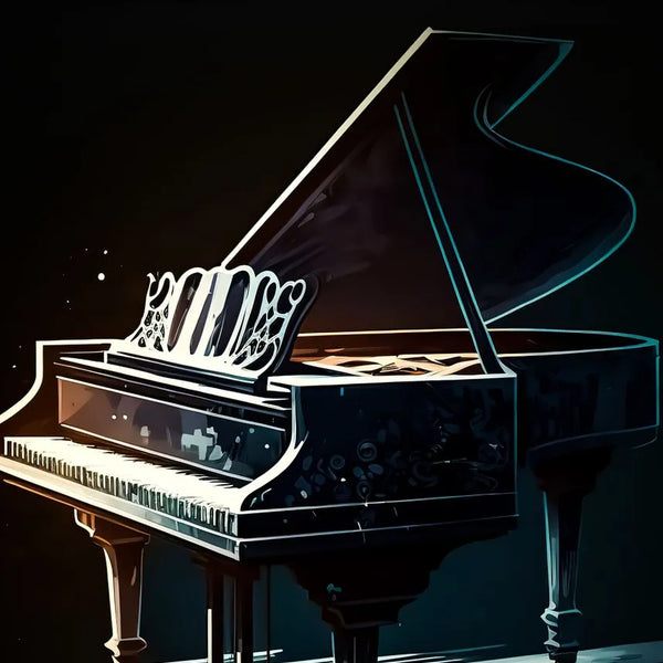 Touteladeco / Toile / Musique / Piano / Décoration Murale / Décoration de maison / Abstrait / Tableaux