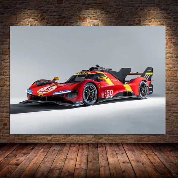 Touteladeco / Tableau Art / Voiture / Ferrari / 499P / Le Mans / Décoration Murale / Décoration de maison / Moderne
