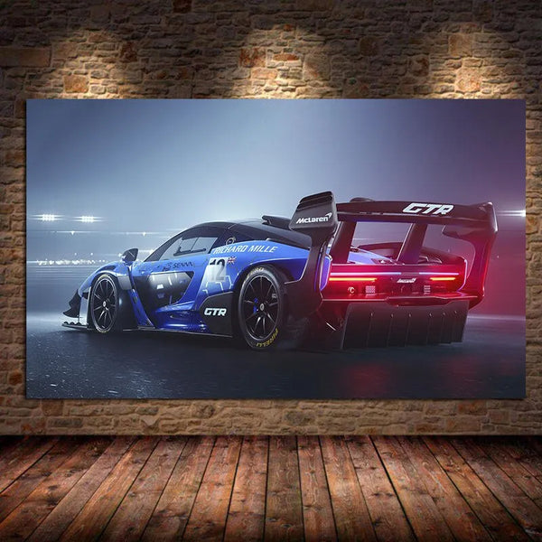 Touteladeco / Tableau Art / Voiture / Mc Laren / Senna GTr / Décoration Murale / Décoration de maison / Moderne