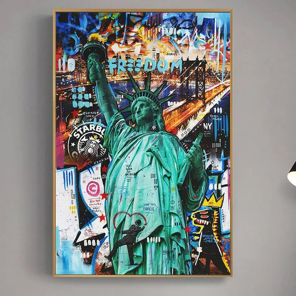 Touteladeco / Tableau Pop Art / Statue de la liberté / Décoration Murale / Décoration de maison / Moderne
