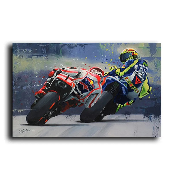 Touteladeco / Tableau Art / Moto / Moto GP / Décoration Murale / Décoration de maison / Moderne