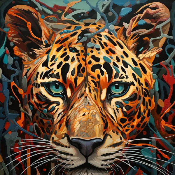 Touteladeco / Toile / Tableau / Idée Cadeau / Pop Art / Tigre / Leopard / Félin / Decoration / Salon / Regard / Lion / Anniversaire