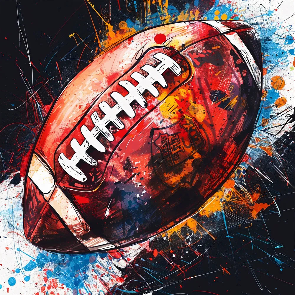 Touteladeco / Toile / Tableau / Decoration / Salon / Chambre / Cadeau / Anniversaire / Sport / Football Americain / NFL / Ballon 