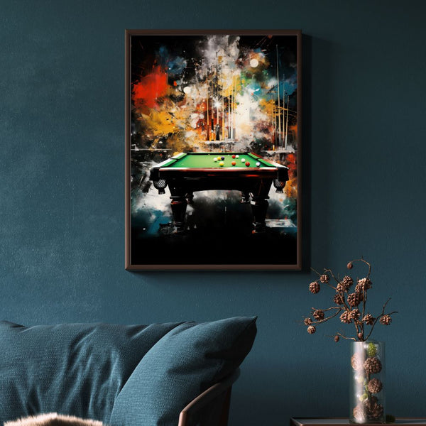 Touteladeco / Toile / Tableau / Decoration / Sport / Cadeau / Table / Billard / Snooker / Queue Billard / Decoration Chambre
