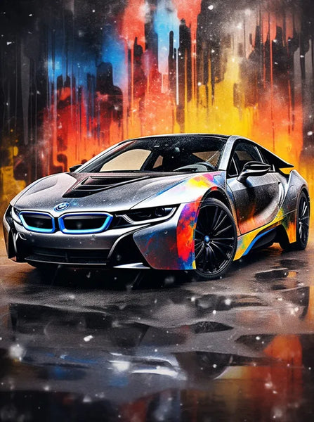 touteladeco / Toile / Tableau / Design / Decoration / Voiture / Sport / Audi / Graffiti / Salon / Cadeau / Bmw