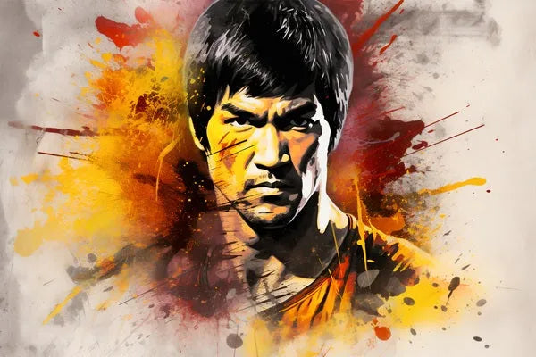 Touteladeco / Tableau Art / Films / Kung Fu / Bruce Lee / Pop Art / Décoration Murale / Décoration de maison / Moderne / Toile