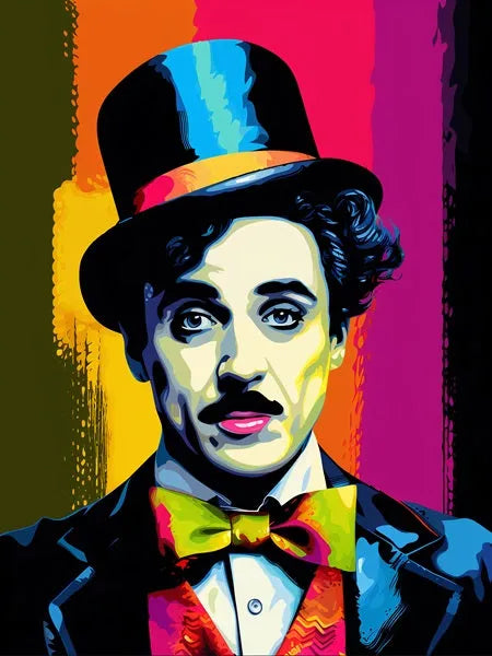 Touteladeco / Tableau Art / Films / Charlie Chaplin / Pop Art / Décoration Murale / Décoration de maison / Moderne / Graffiti / Toile