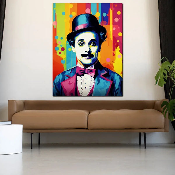 Touteladeco / Tableau Art / Films / Charlie Chaplin / Pop Art / Décoration Murale / Décoration de maison / Moderne / Graffiti / Toile