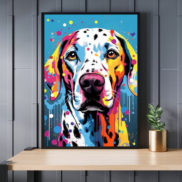 Touteladeco / Toile / Tableau /  tableau chien / pop art / art mural coloré / décoration intérieure / toile chien moderne / street art / dalmatien déco / art urbain