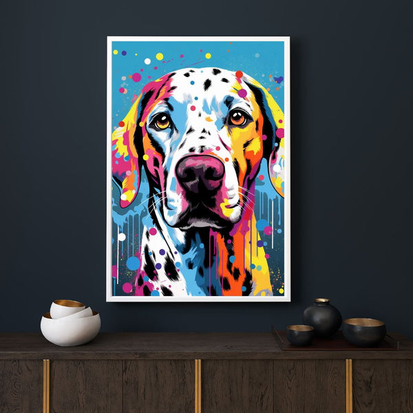 Touteladeco / Toile / Tableau /  tableau chien / pop art / art mural coloré / décoration intérieure / toile chien moderne / street art / dalmatien déco / art urbain