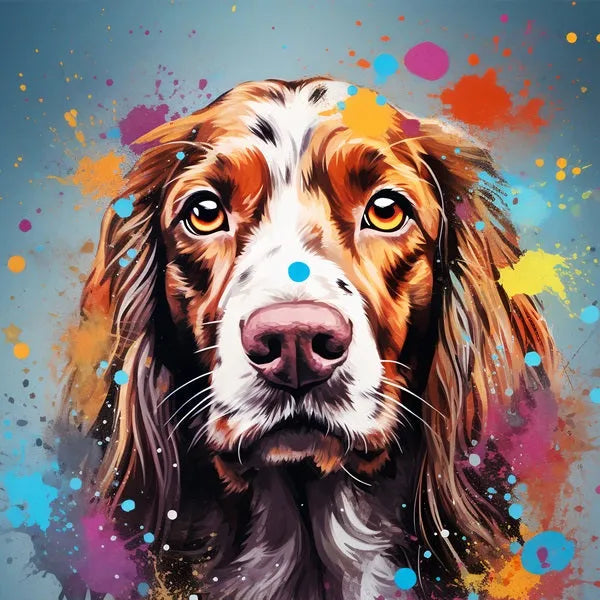 Touteladeco / Tableau Pop Art / Animaux / Chien / Décoration Murale / Décoration de maison / Moderne / Toile / Pop Art / Bouvier