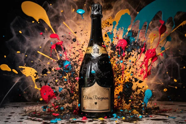 Touteladeco / Tableau Art / Luxe / Champagne / Graffiti / Pop Art / Décoration Murale / Décoration de maison / Moderne / Toile