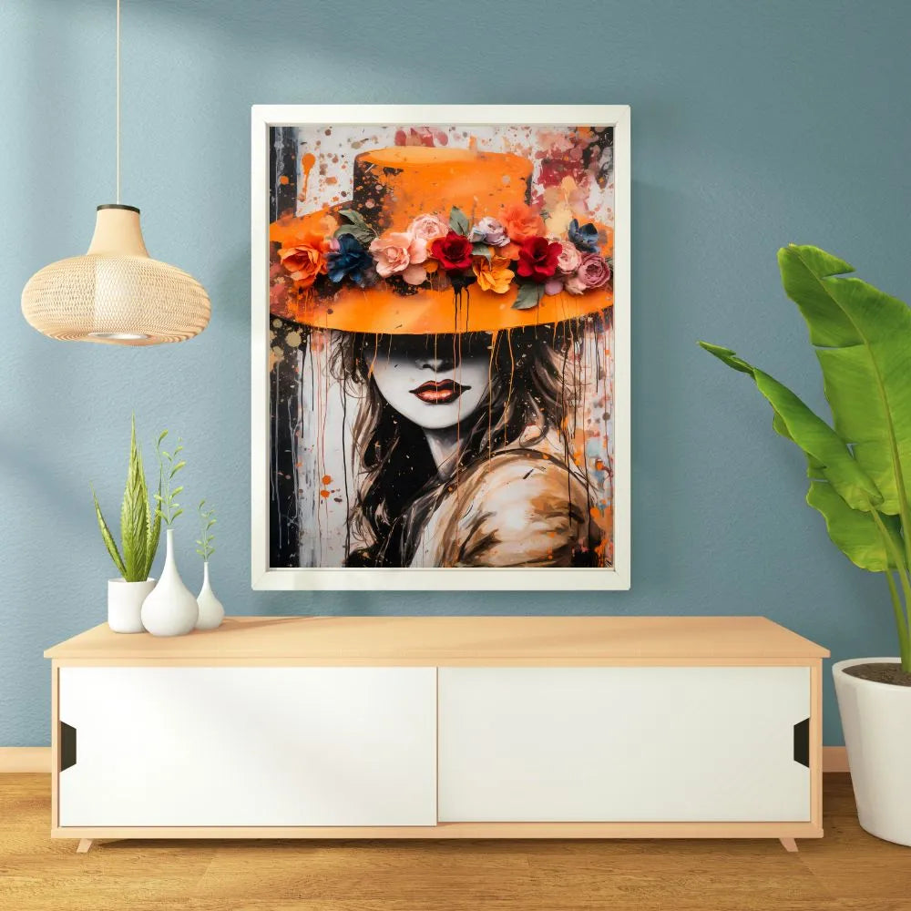 Touteladeco / Tableau Pop Art / Street Art / Girl Power / Grafiti / Décoration Murale / Décoration de maison / Moderne / Flowers / Fleurs