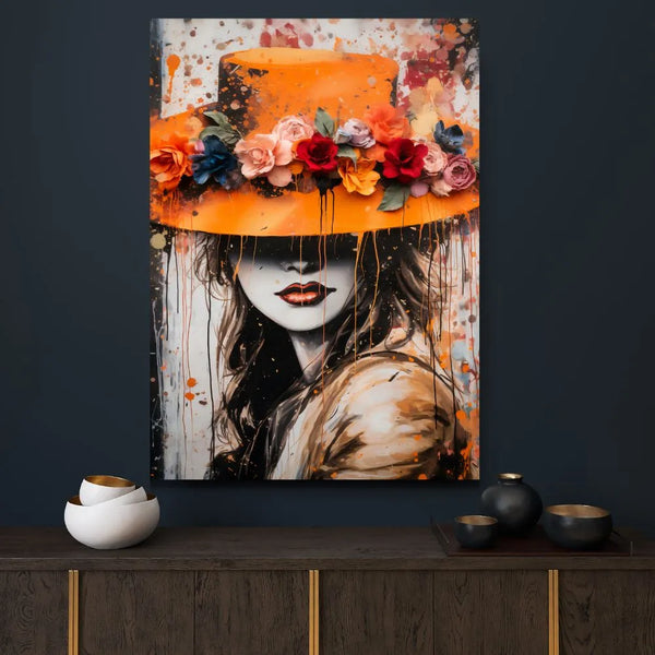 Touteladeco / Tableau Pop Art / Street Art / Girl Power / Grafiti / Décoration Murale / Décoration de maison / Moderne / Flowers / Fleurs