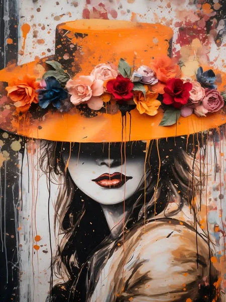 Touteladeco / Tableau Pop Art / Street Art / Girl Power / Grafiti / Décoration Murale / Décoration de maison / Moderne / Flowers / Fleurs