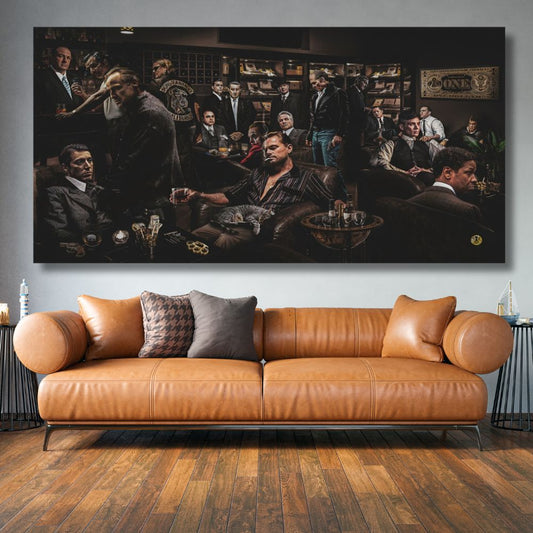 Touteladeco / Tableau Art / Films / Légendes du cinéma / Décoration Murale / Décoration de maison / tableau légendes du cinéma / scène mafieuse cinéma / personnages cultes films / décoration murale gangster / ambiance club privé vintage / tableau acteurs célèbres / art cinématographique rétro / style dark et élégant / déco film culte / impression sur toile cinéma