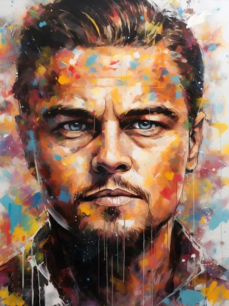 Touteladeco / Tableau Art / Films / Leonardo Di Caprio / Loup Wall Street / Pop Art / Décoration Murale / Décoration de maison / Moderne / Toile
