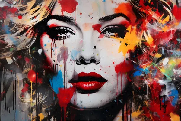 Touteladeco / Tableau Art / Films / Marilyn Monroe / Pop Art / Décoration Murale / Décoration de maison / Moderne / Toile