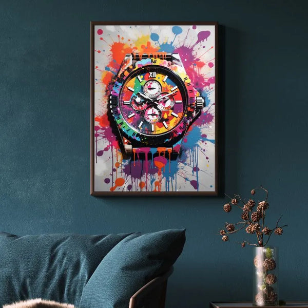 Touteladeco / Tableau Art / Luxe / Montre / Business / Graffiti / Pop Art / Décoration Murale / Décoration de maison / Moderne / Toile / Cadeau