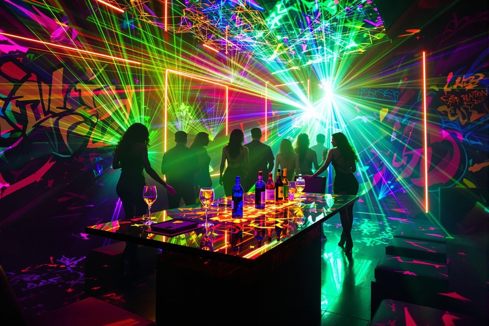 Touteladeco / Toile / Tableau / street art / tableau night club / toile néon graffiti / déco urbaine moderne / art mural fête / poster club électro / décoration street / toile ambiance graffiti