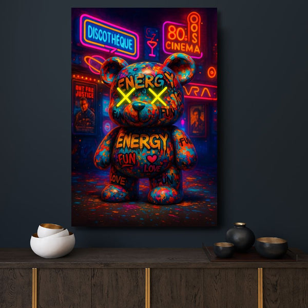 Nouveautés - Toile - Street Art - Ourson Retro