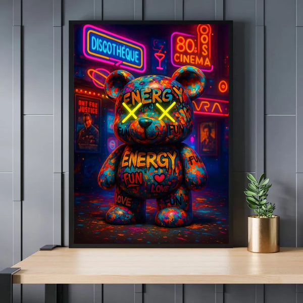 Nouveautés - Toile - Street Art - Ourson Retro