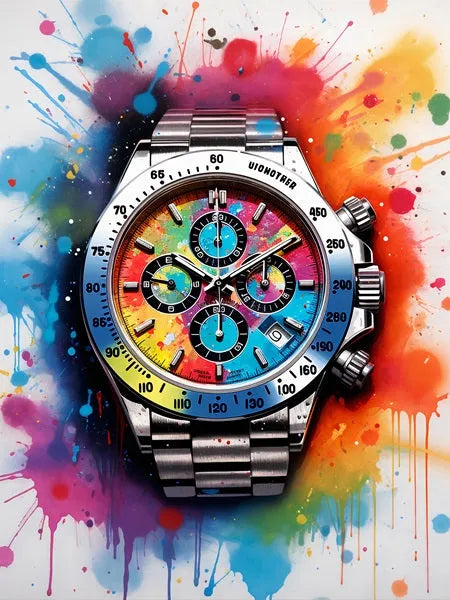 Touteladeco / Tableau Art / Luxe / Montre / Business / Graffiti / Pop Art / Décoration Murale / Décoration de maison / Moderne / Toile / Cadeau