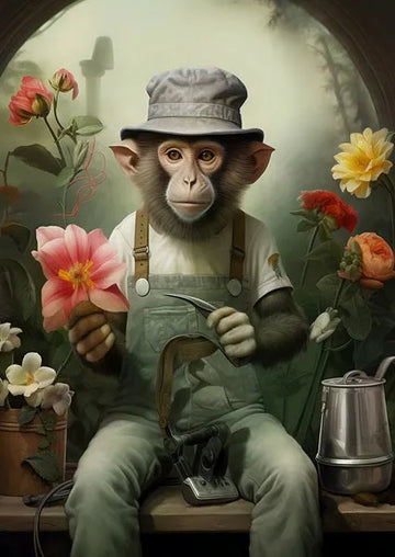 Singe Fleuriste