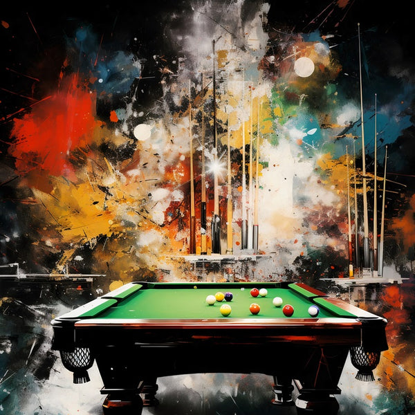 Touteladeco / Toile / Tableau / Decoration / Sport / Cadeau / Table / Billard / Snooker / Queue Billard / Decoration Chambre