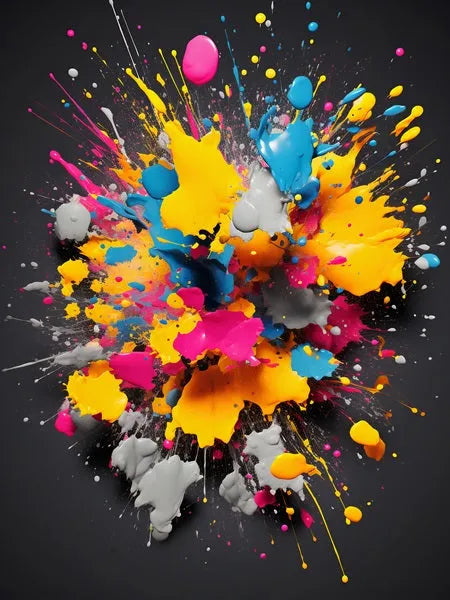 Touteladeco / Tableau Art / Abstrait / Couleurs / Explosions / Graffiti / Graffiti / Pop Art / Décoration Murale / Décoration de maison / Moderne / Toile