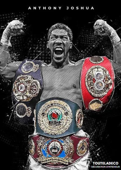 Touteladeco / / Toile / Tableau / Boxe / Anthony Joshua / Décoration Murale / Décoration de maison / Moderne
