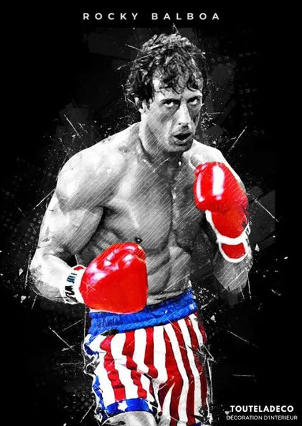 Touteladeco / / Toile / Tableau / Boxe / Rocky Balboa / Décoration Murale / Décoration de maison / Moderne