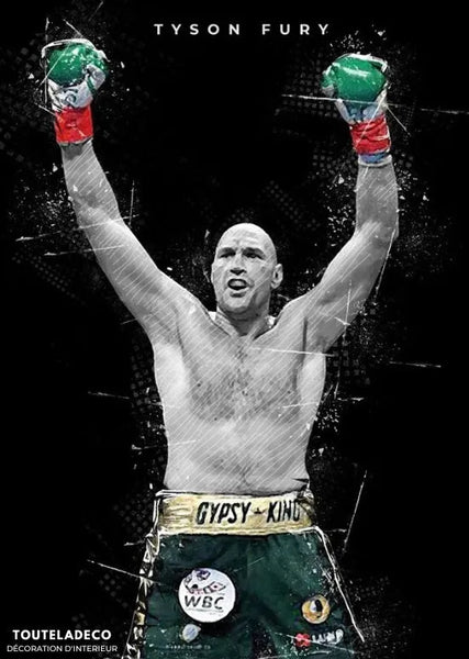 Touteladeco / / Toile / Tableau / Boxe / Tyson Fury / Décoration Murale / Décoration de maison / Moderne