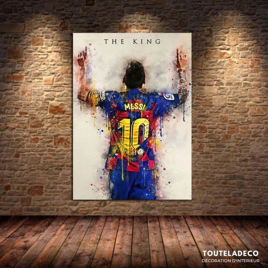 Touteladeco / Tableau Art / Sport / Football / Lionel Messi / Décoration Murale / Décoration de maison / Moderne