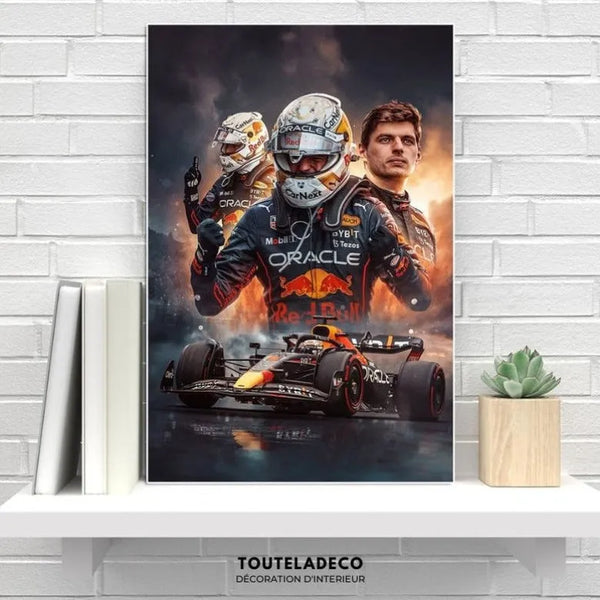 Touteladeco / Tableau Art / Formule 1 / Max Verstappen / Décoration Murale / Décoration de maison / Moderne