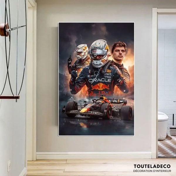 Touteladeco / Tableau Art / Formule 1 / Max Verstappen / Décoration Murale / Décoration de maison / Moderne