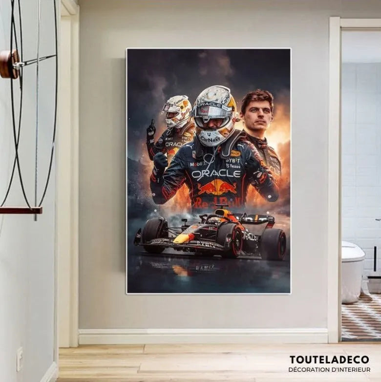 Touteladeco / Tableau Art / Formule 1 / Max Verstappen / Décoration Murale / Décoration de maison / Moderne