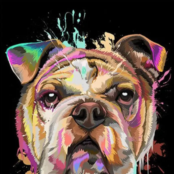 Touteladeco / Tableau Pop Art / Graffiti / Chien / Décoration Murale / Décoration de maison / Moderne