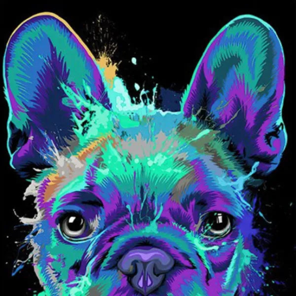 Touteladeco / Tableau Pop Art / Graffiti / Chien / Décoration Murale / Décoration de maison / Moderne
