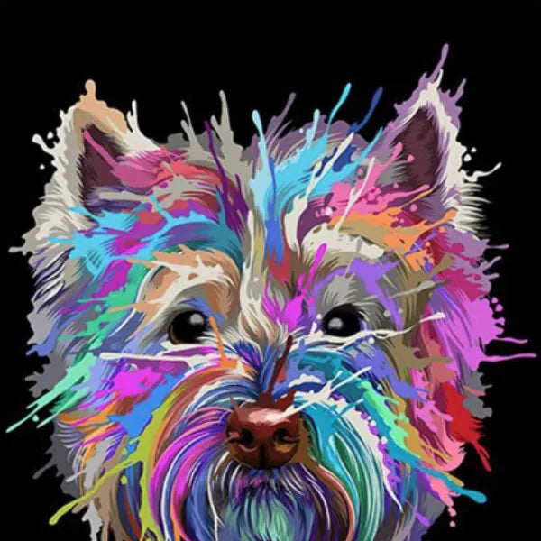 Touteladeco / Tableau Pop Art / Graffiti / Chien / Décoration Murale / Décoration de maison / Moderne