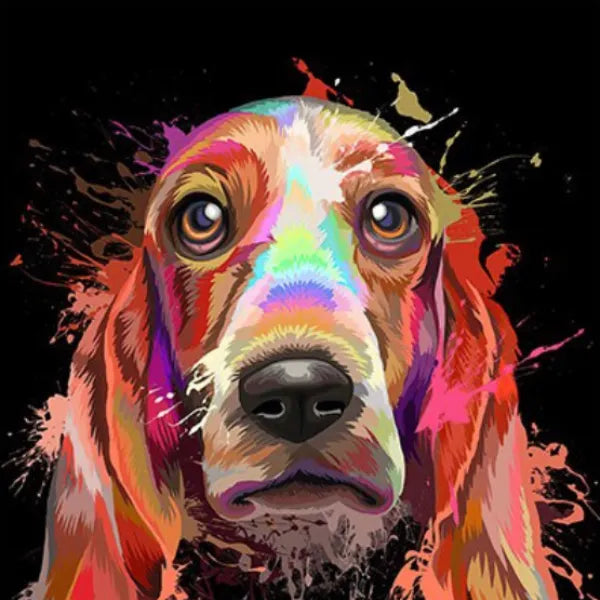 Touteladeco / Tableau Pop Art / Graffiti / Chien / Décoration Murale / Décoration de maison / Moderne