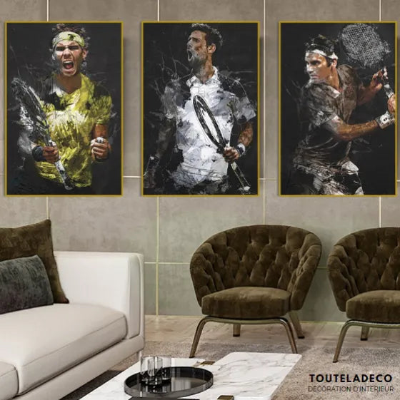 Touteladeco / / Toile / Tableau / Sport / Tennis / Légendes /Décoration Murale / Décoration de maison / Moderne